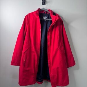 Lands' End Vibrant Red Hooded Coat